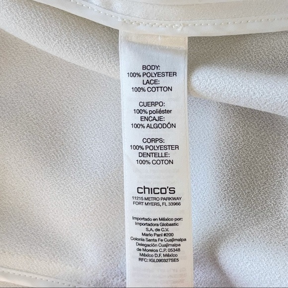 Chico’s Women’s Jacket Eyelet Antique White 3/4 Sleeve Size 0 / 4-6 - Picture 8 of 12